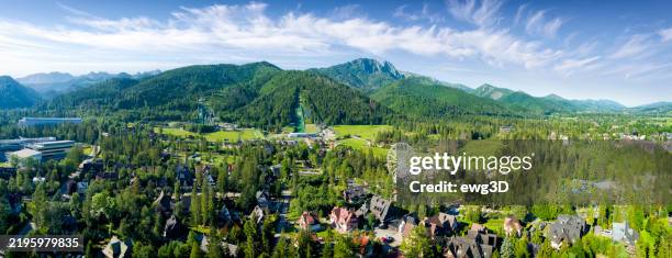 holidays in poland - aerial view of the zakopane and tatra mountains - provinsen malopolskie bildbanksfoton och bilder