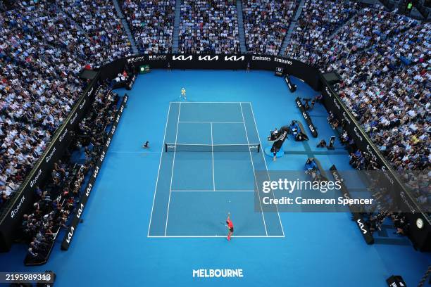 General view during the Men's Singles Final between Alexander Zverev of Germany and Jannik Sinner of Italy during day 15 of the 2025 Australian Open...