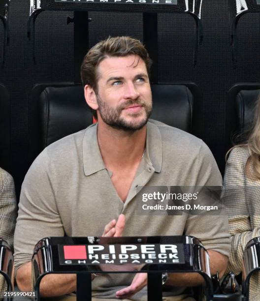 Liam Hemsworth is seen during the Men's Singles Final between Jannik Sinner of Italy and Alexander Zverev of Germany during day 15 of the 2025...