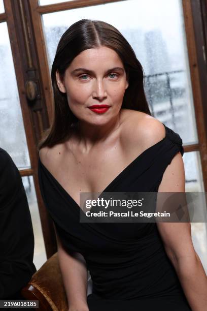 Laetitia Casta attends the Jacquemus Menswear Fall-Winter 2025/2026 show as part of Paris Fashion Week on January 26, 2025 in Paris, France.