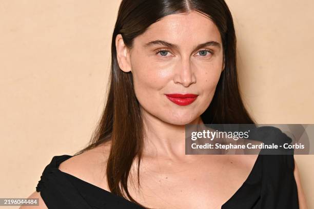 Laetitia Casta attends the Jacquemus Menswear Fall-Winter 2025/2026 show as part of Paris Fashion Week on January 26, 2025 in Paris, France.