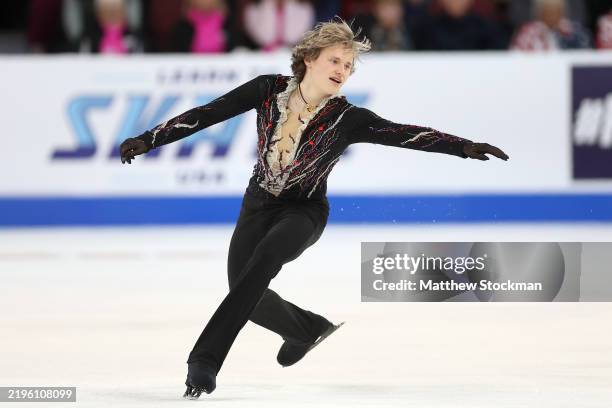 Ilia Malinin skates in the Championship Men Free Skate during the 2025 Prevagen U.S. Figure Skating Championships at Intrust Bank Arena on January...