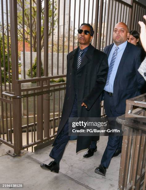 Rakim Mayers, better known as A$AP Rocky, arrives at the Clara Shortridge Foltz Criminal Justice Center on January 30, 2025 in Los Angeles,...
