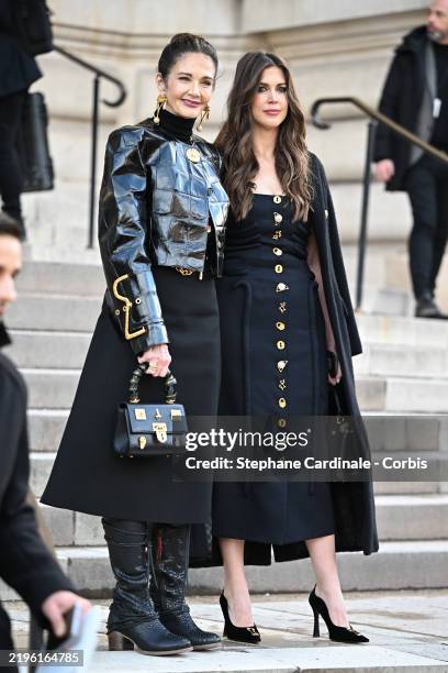 Lynda Carter and Jessica Altman attend the Schiaparelli Haute Couture Spring-Summer 2025 show as part of Paris Fashion Week on January 27, 2025 in...