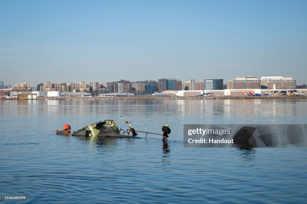 American Airlines Plane And Black Hawk Helicopter Crash Near Reagan National Airport