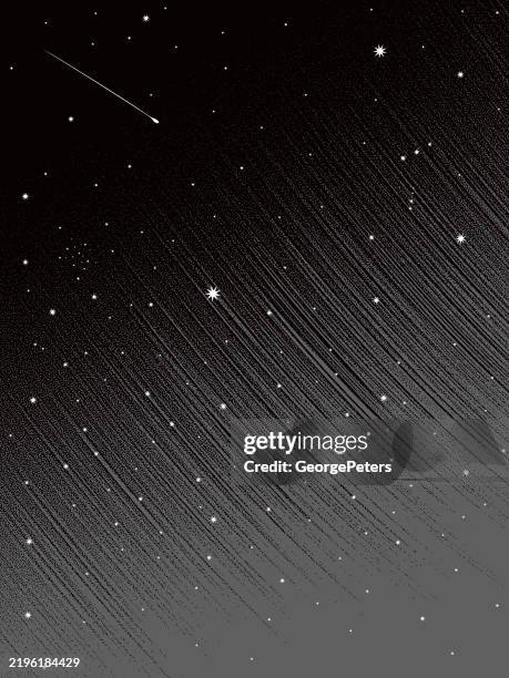 illustrazioni stock, clip art, cartoni animati e icone di tendenza di stelle, spazio e cielo notturno e scie stellari - costellazione