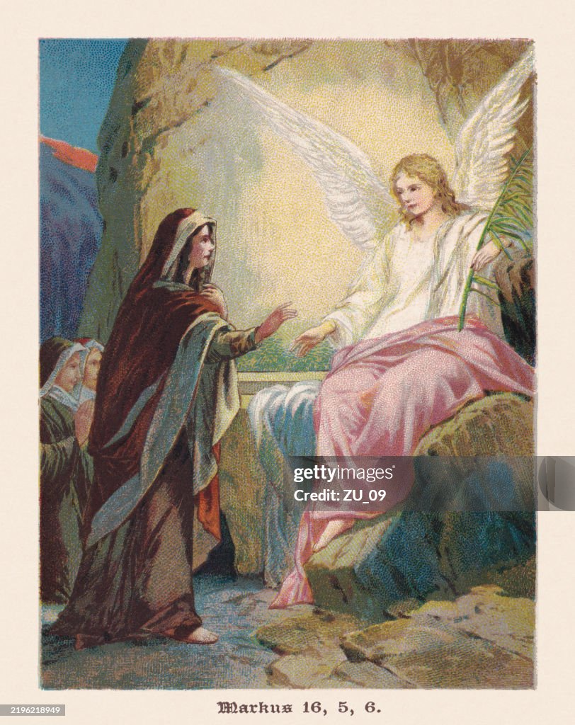 Women At Jesus Tomb Chromolithograph Published Ca1895 High-Res Vector ...