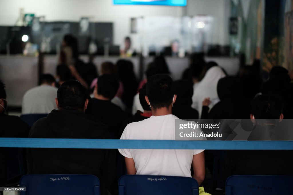 Deported Migrants arrive from US in a military plane at la Aurora air base in Guatemala