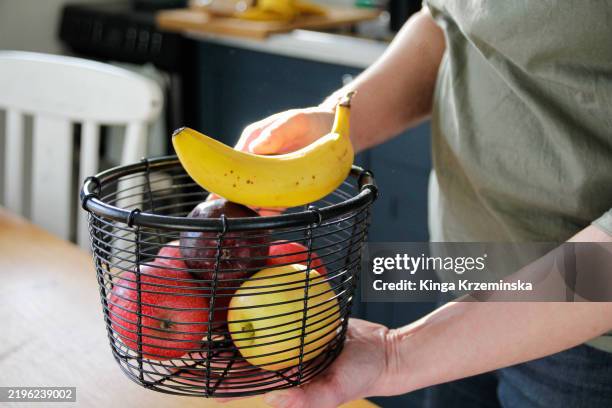 fruit basket - fruit bowl stock pictures, royalty-free photos & images