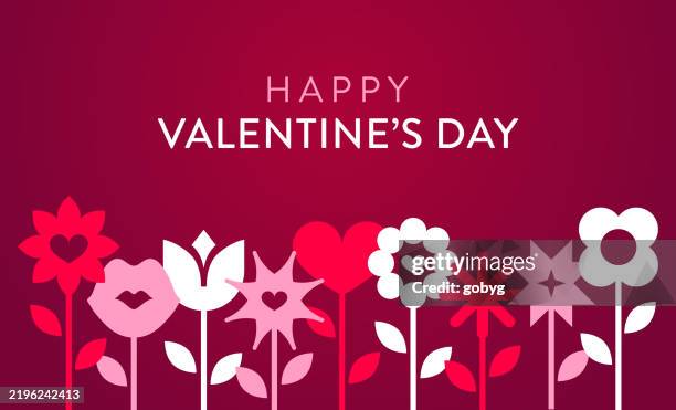 happy valentine's day card - flower head stock illustrations