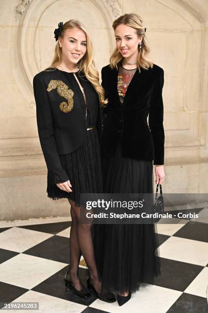 Maria Carolina de Bourbon des Deux-Sicile and Maria Chiara de Bourbon-des-Deux-Sicile attend the Christian Dior Haute Couture Spring-Summer 2025 show...