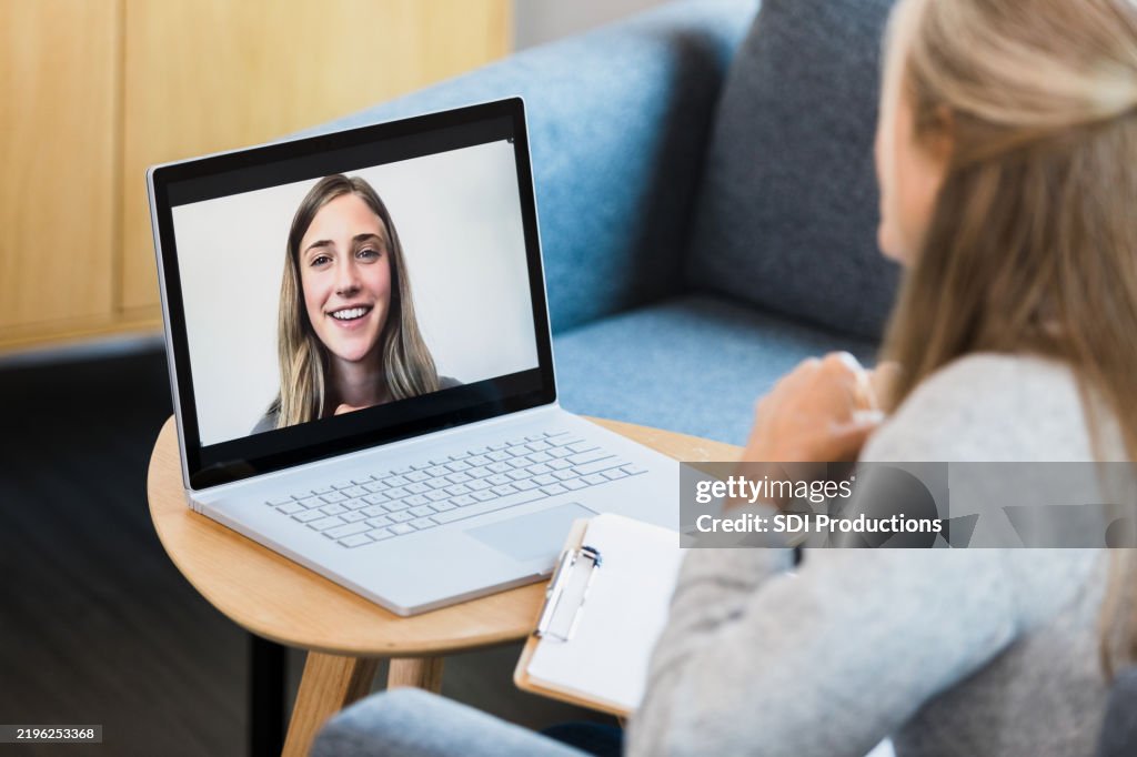 Online Therapy Session: Mental Health Support via Video Call