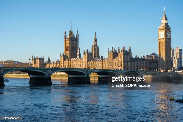 The Palace of Westminster at the early morning in London. It is the meeting place of the Parliament of United Kingdom.