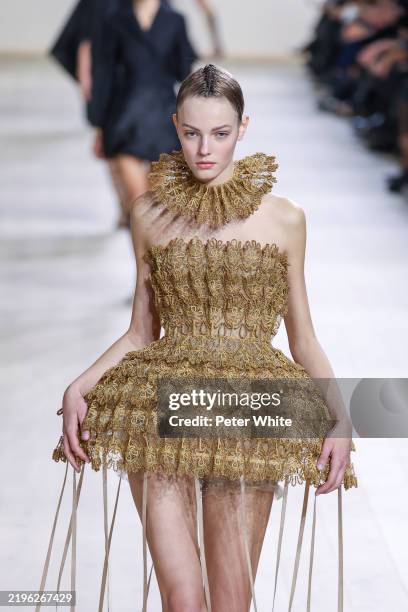 Model walks the runway during the Christian Dior Haute Couture Spring-Summer 2025 show as part of Paris Fashion Week on January 27, 2025 in Paris,...