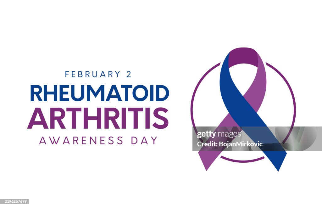 リウマチ性関節炎啓発デーの背景カード、バナー、2月2日。ベクトル