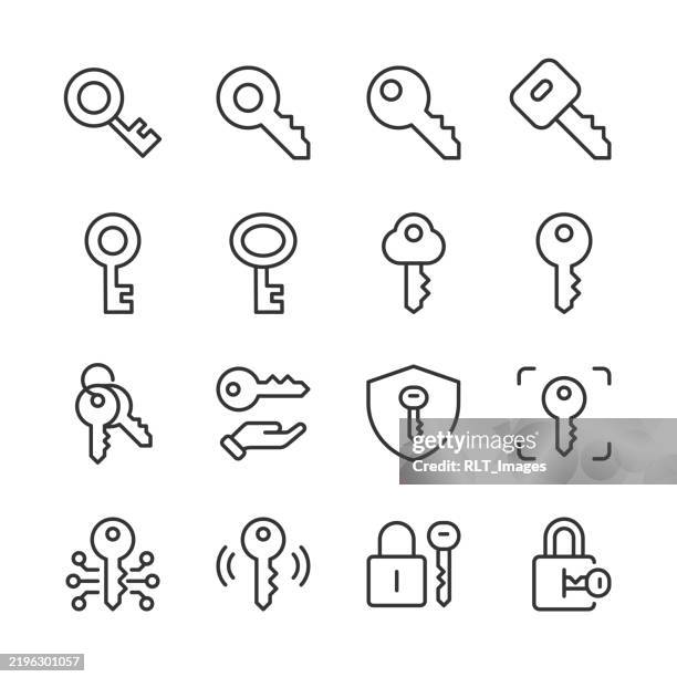 key icons – monoline-serie - dietrich stock-grafiken, -clipart, -cartoons und -symbole