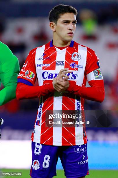 Juan Sanabria of Atletico San Luis looks on before the 3rd round match between Atletico San Luis and Necaxa as part of the Torneo Clausura 2025 Liga...
