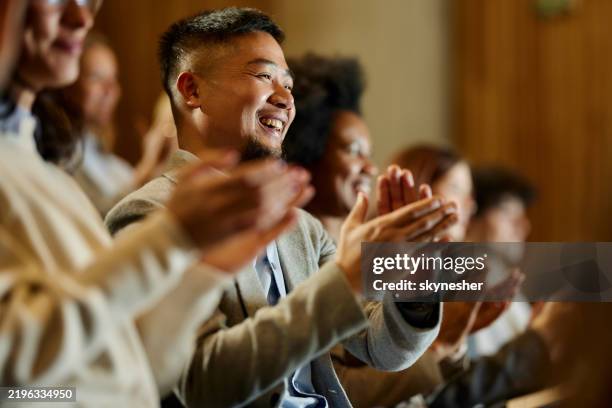 applauding on a business seminar! - clapping hands stock pictures, royalty-free photos & images