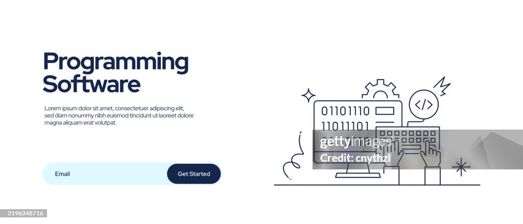 Programming Software Concept Line Art Style Vector Illustration Design ...