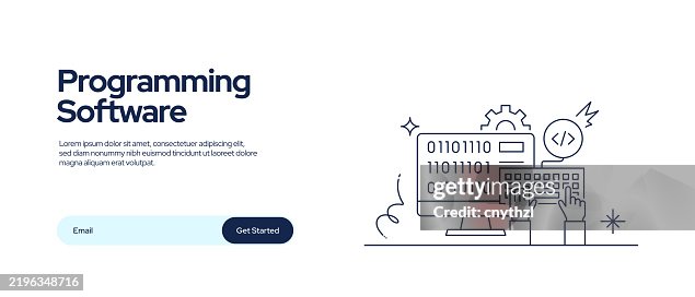 Programming Software Concept Line Art Style Vector Illustration. Design for Web Page, Banner, Poster, Print etc. Programming Software Concept Line Art Style Vector Illustration. Design for Web Page, Banner, Poster, Print etc.