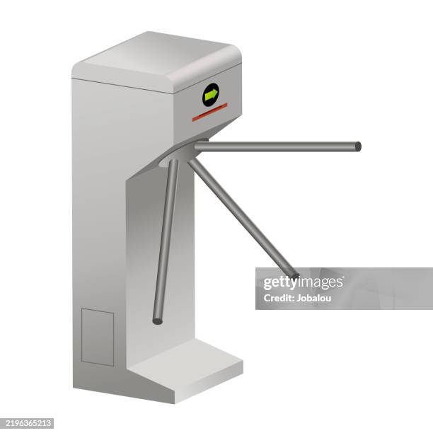 metal gate tripod turnstile passage - inside passage stock illustrations