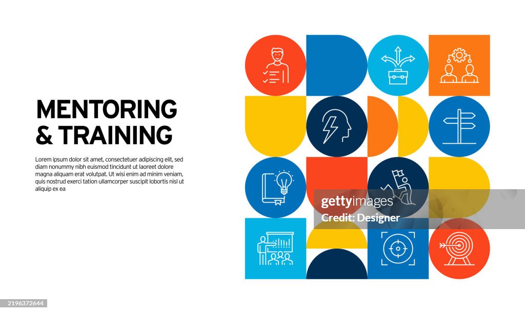 Mentoring And Coaching Related Vector Illustration Training Mentor ...