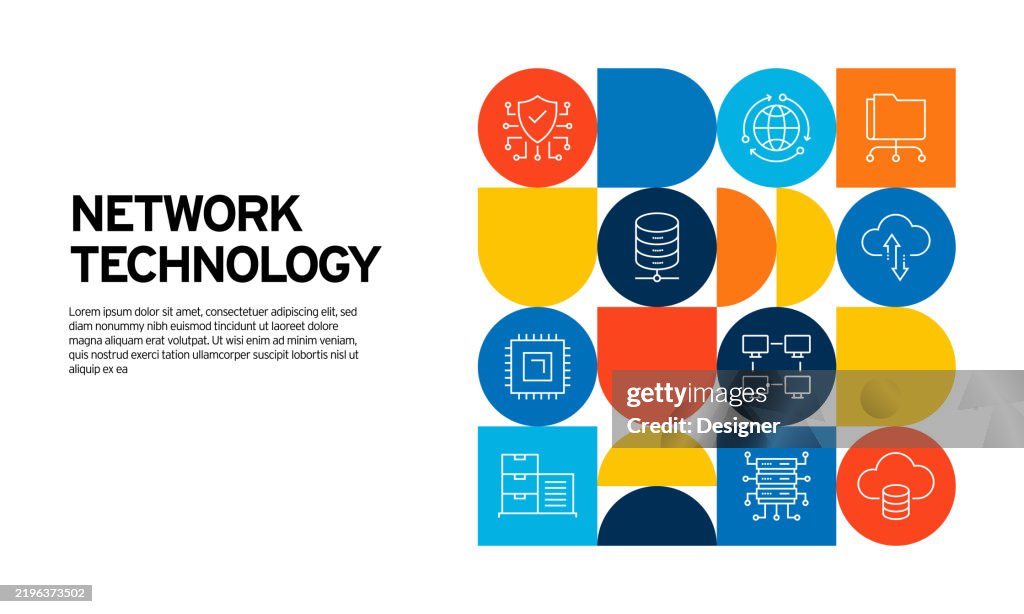 Network Technology Related Vector Illustration Connection Lan Network ...