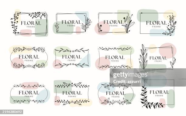 umriss blumenornament vorlage - hochzeitseinladung stock-grafiken, -clipart, -cartoons und -symbole