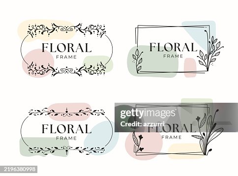 Floral frame design elements Floral frame design elements