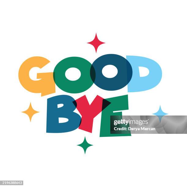 Goodbye Lettering Stock Vector Illustration Invitation Or Greeting Card ...
