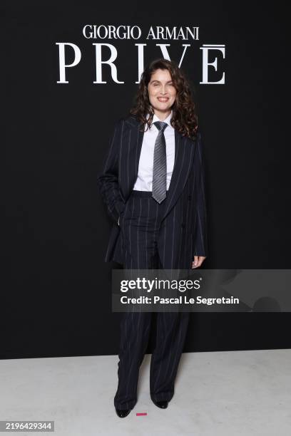 Laetitia Casta attends the Giorgio Armani Privé Haute Couture Spring-Summer 2025 show as part of Paris Fashion Week on January 28, 2025 in Paris,...