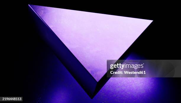 abstract 3d rendering of purple colored triangle - triangle pattern stock illustrations