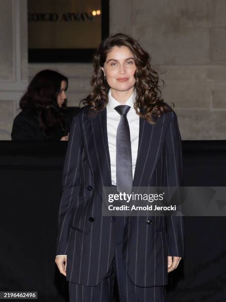 Laetitia Casta attends the Giorgio Armani Privé Haute Couture Spring-Summer 2025 show as part of Paris Fashion Week on January 28, 2025 in Paris,...