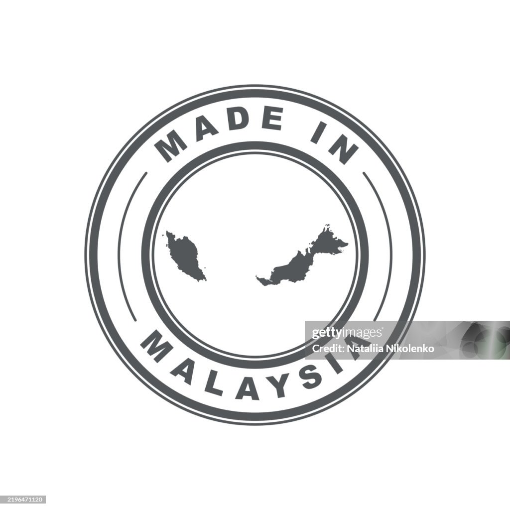 Made in Malaysia. Emblem of the country of origin of the product. Product label. Quality mark.
