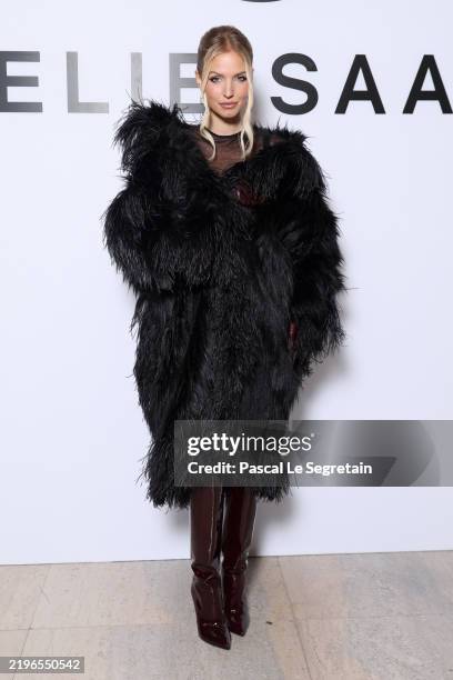 Leonie Hanne attends the Elie Saab Haute Couture Spring-Summer 2025 show as part of Paris Fashion Week on January 29, 2025 in Paris, France.