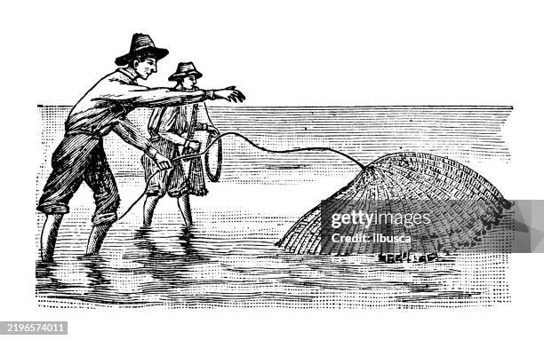 casting-net - casting net stock illustrations