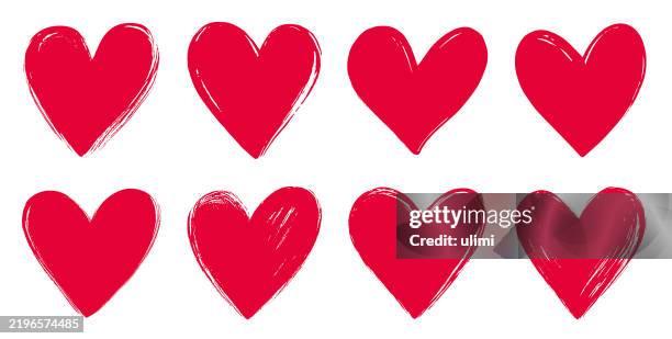 illustrations, cliparts, dessins animés et icônes de coeur - peinture à l’encre de chine