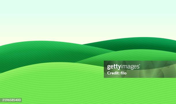 ilustraciones, imágenes clip art, dibujos animados e iconos de stock de paisaje olas verdes paisaje fondo moderno - green de golf
