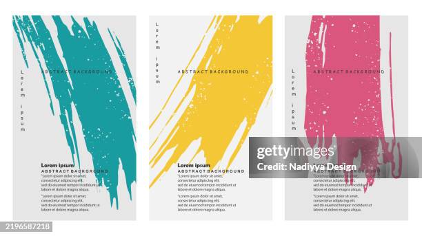 ilustrações de stock, clip art, desenhos animados e ícones de collection of abstract designs with dirty grunge paint brush strokes. urban street art grunge texture. abstract modern design for website, cover, brochure, flyer, presentation, banner, vector illustration. - imagem a cores