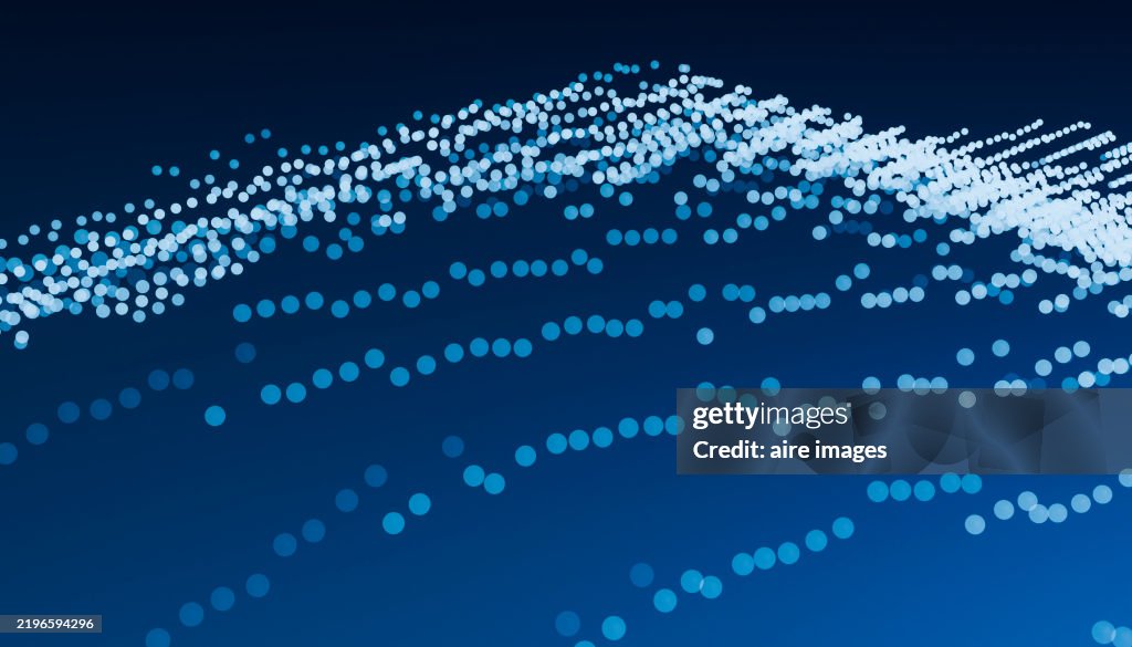 Abstract Visualization of Data Points on Dark Background