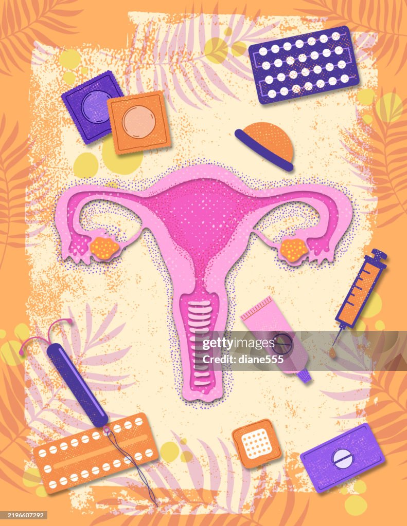 Female Contraceptives Concept In Cut Paper Style