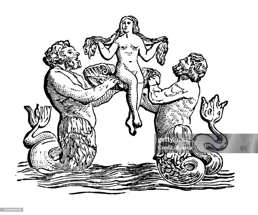 Cytherea, Venus or Aphrodite supported by Tritons