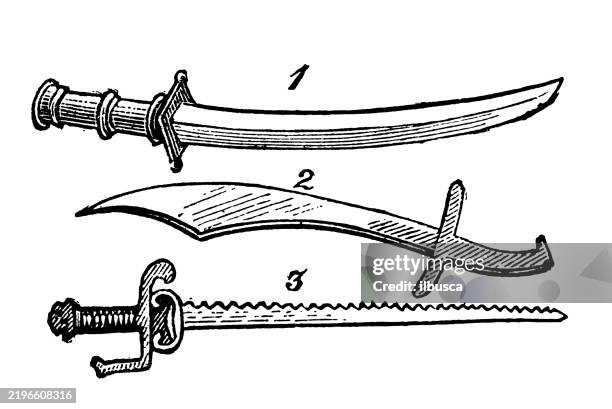 cutlases - dagger stock illustrations