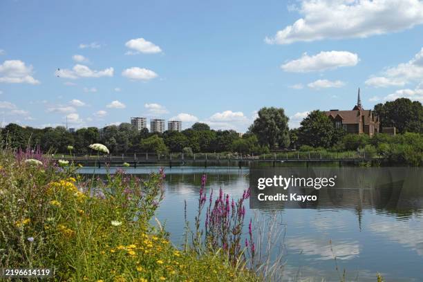 The lake in the Burgess Park, Southwark