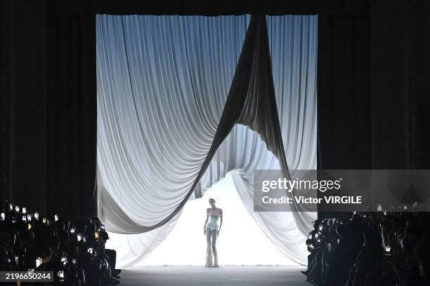 Model walks the runway during the Jean Paul Gaultier by Ludovic de Saint Sernin Haute Couture Spring/Summer 2025 fashion show as part of the Paris...