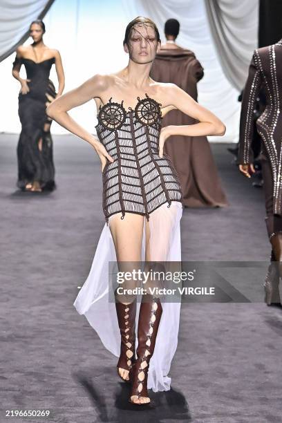 Model walks the runway during the Jean Paul Gaultier by Ludovic de Saint Sernin Haute Couture Spring/Summer 2025 fashion show as part of the Paris...