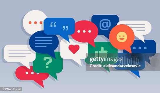 Speech Bubbles Talking Chatting Discussing Concept Speech Bubbles Talking Chatting Discussing Concept