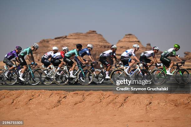 Dylan Groenewegen of The Netherlands and Team Jayco AlUla, Marc Brustenga Masague of Spain and Equipo Kern Pharma, Jonathan Vervenne of Belgium and...