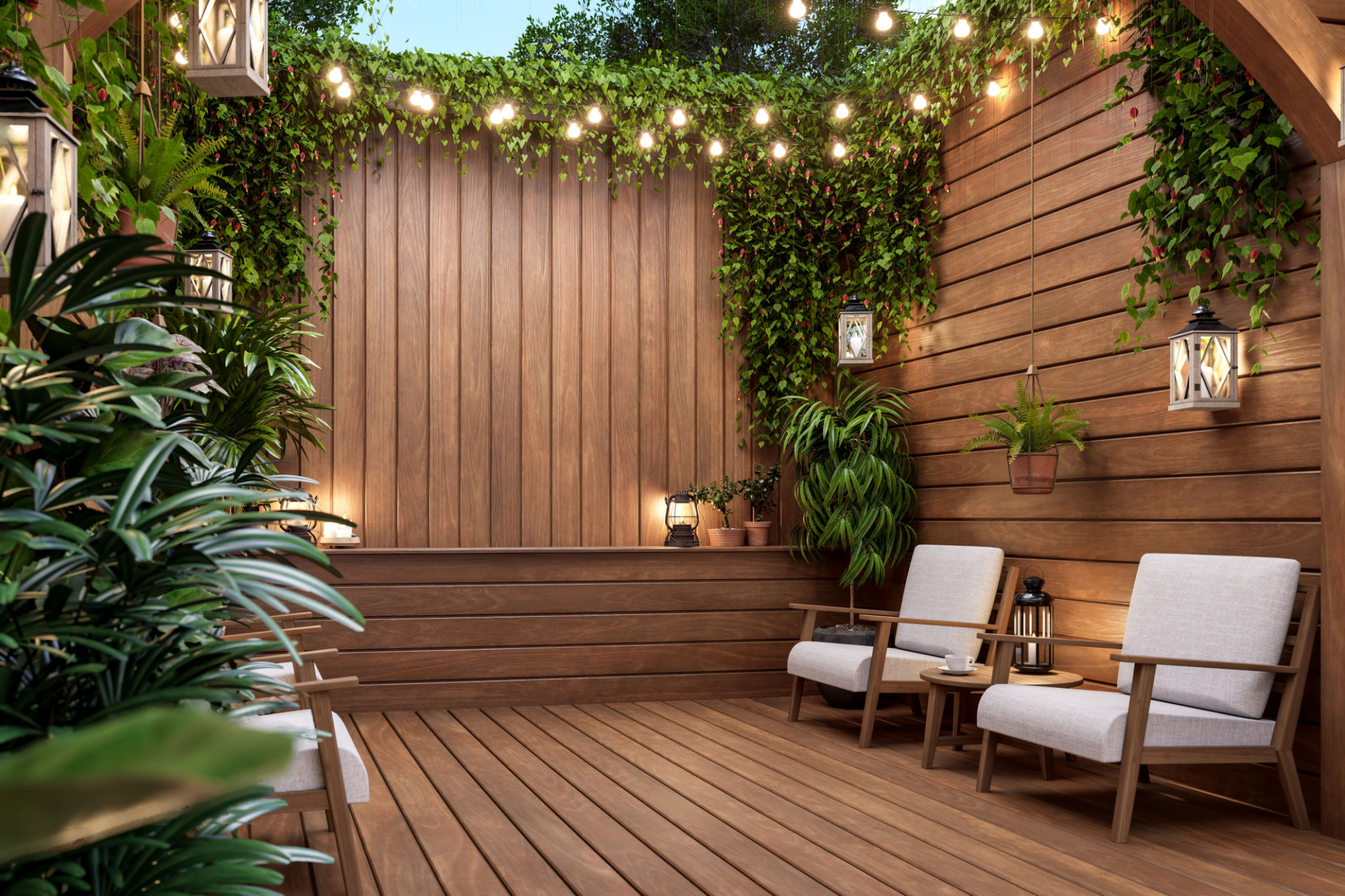 cozy garden seating