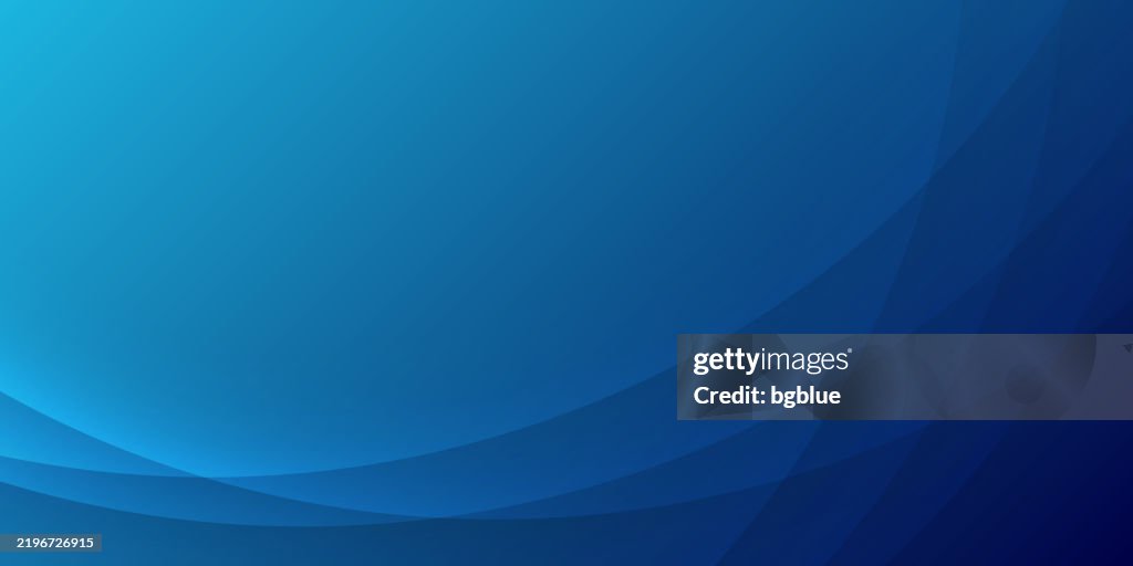 Blue abstract background with curves - Trendy geometric design